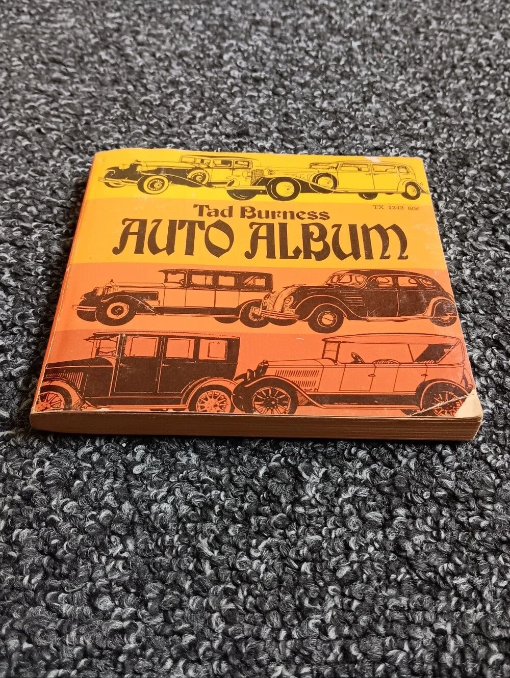 1975 Tad Burness Auto Album Vintage Auto Car Illustrated Paperback Book, USA